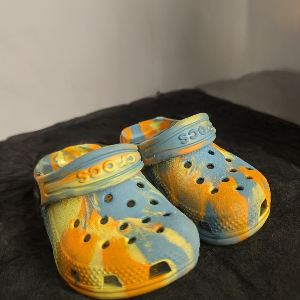 CROCS Kids' Yellow and Blue Sandals